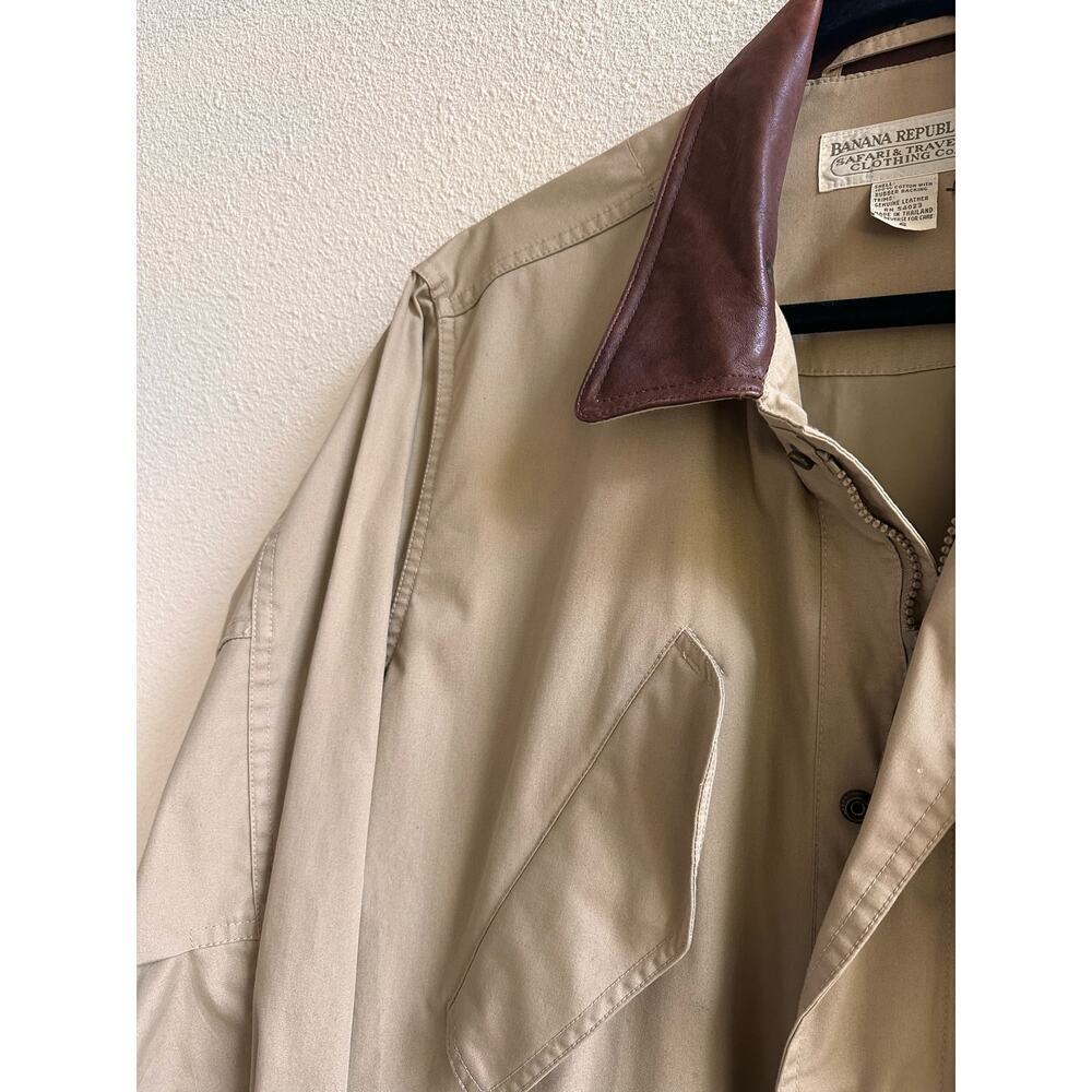 Vintage Banana Republic Safari Trading Co. Leather Collar Jacket - Picture 4 of 6